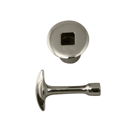 Westbrass 3/4" NPSM Gas Fire Pit and Fireplace Log Lighter Key Valve Trim Kit, Polished Nickel R500-05
